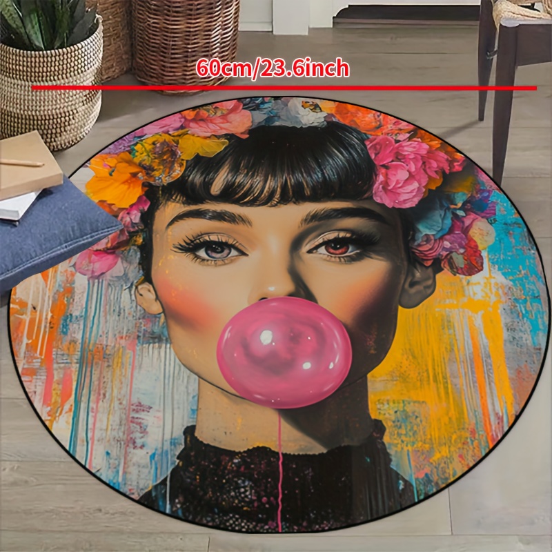 Bubble Gum Machine - 꽃무늬 머리카락을 가진 여성 그라피티 아트