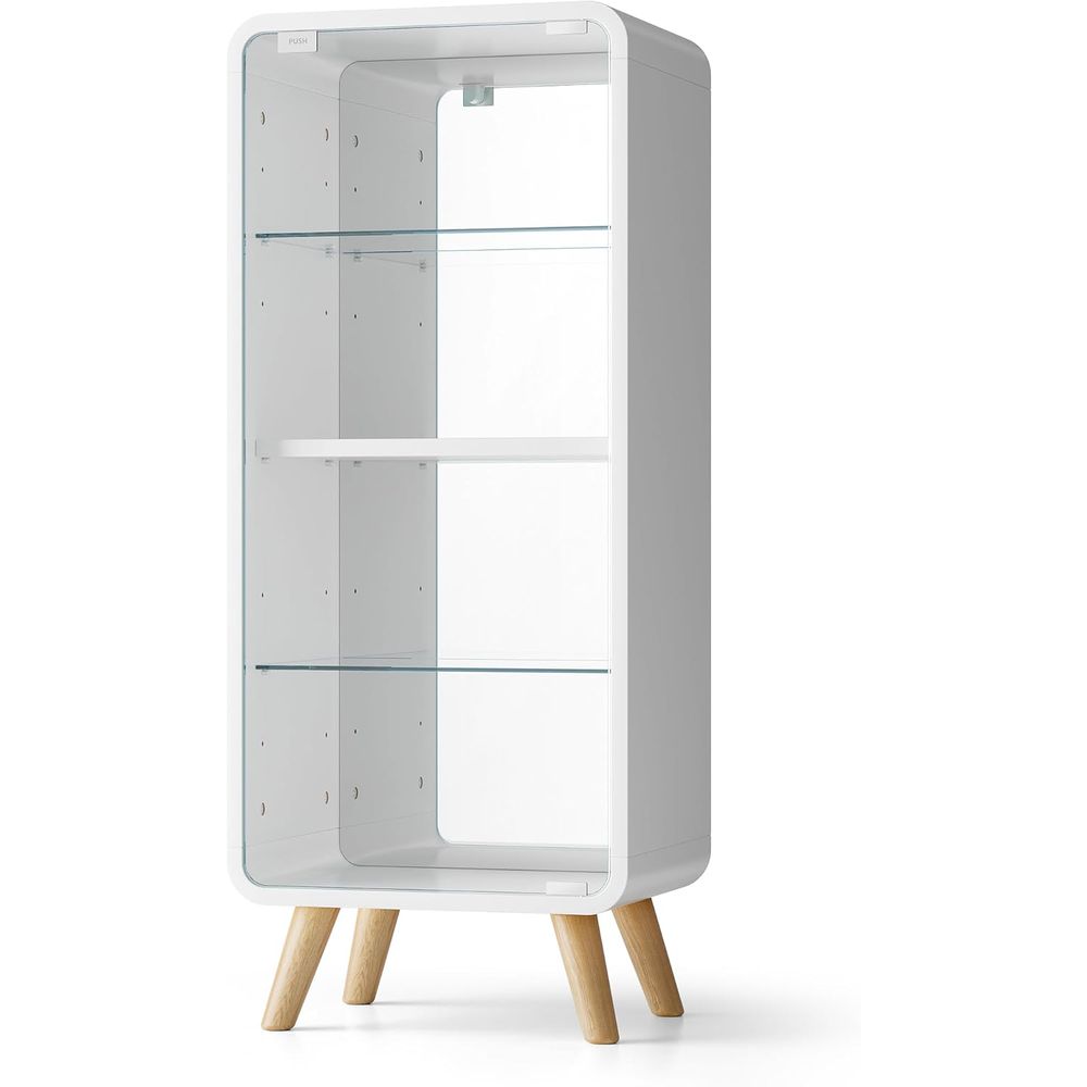 Glass Cabinet Display - 4단 조절식 유리 진열장(미러백 포함), 피규어
