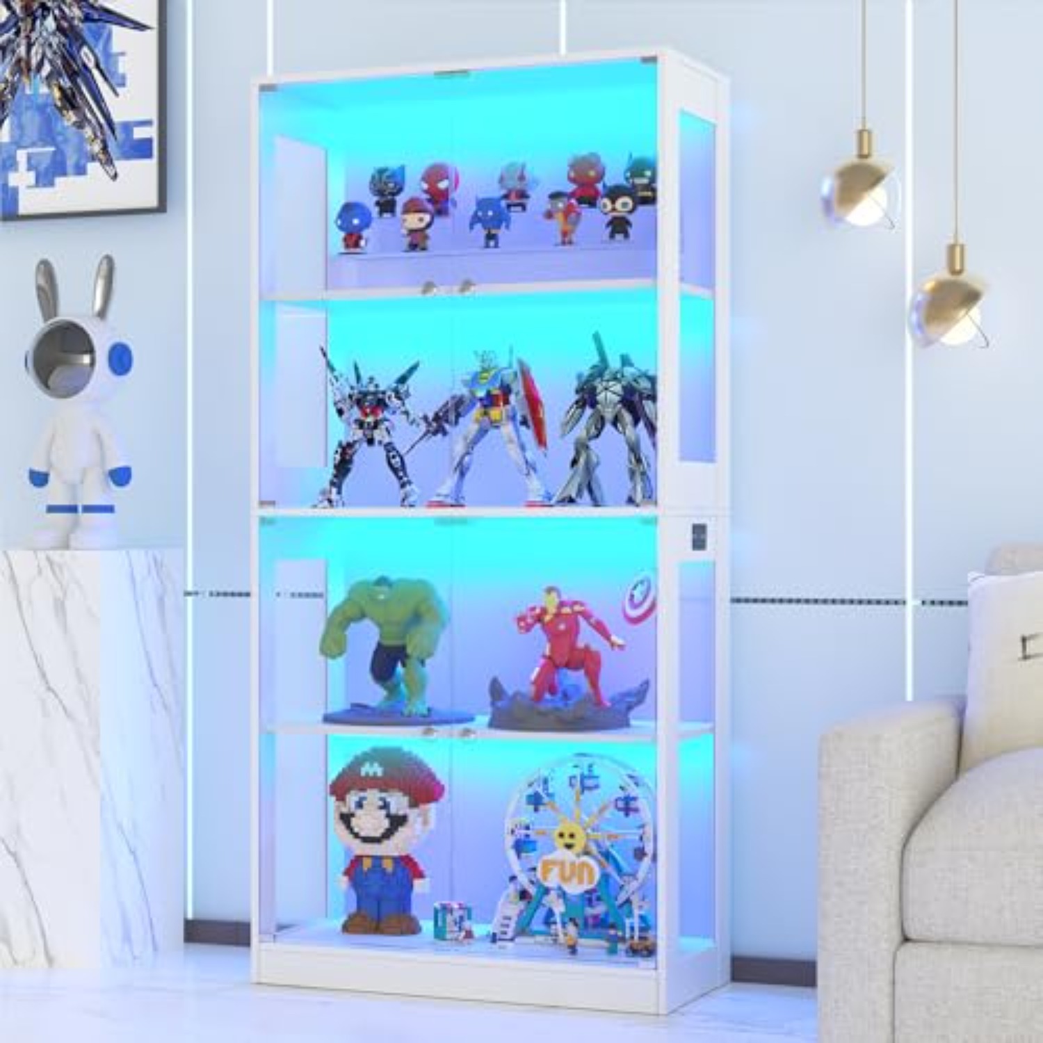 Glass Cabinet Display - 65인치 유리문 디스플레이 캐비닛 4단 진열장