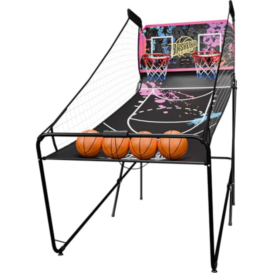 Basketball Arcade Game - 실내용 접이식 2인용 전자 농구 아케이드