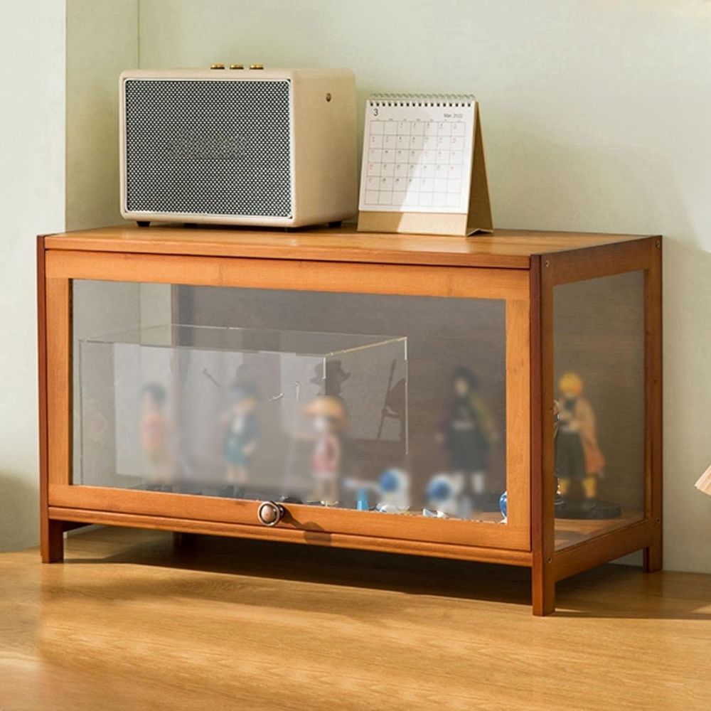 Glass Cabinet Display - 아크릴 유리 장식장 - 27.55x12.59x15.74 황갈색