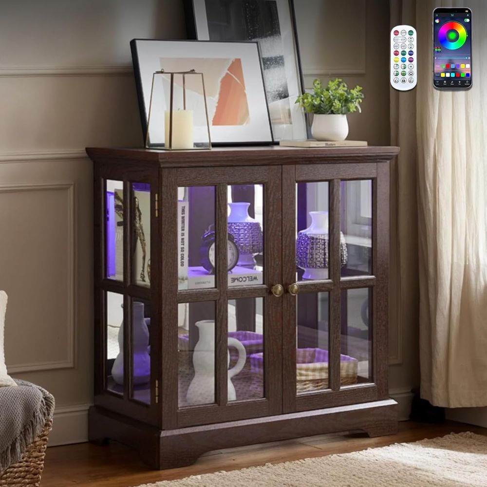 Glass Cabinet Display - 32개의 LED 조명이 있는 고품질 컬렉션