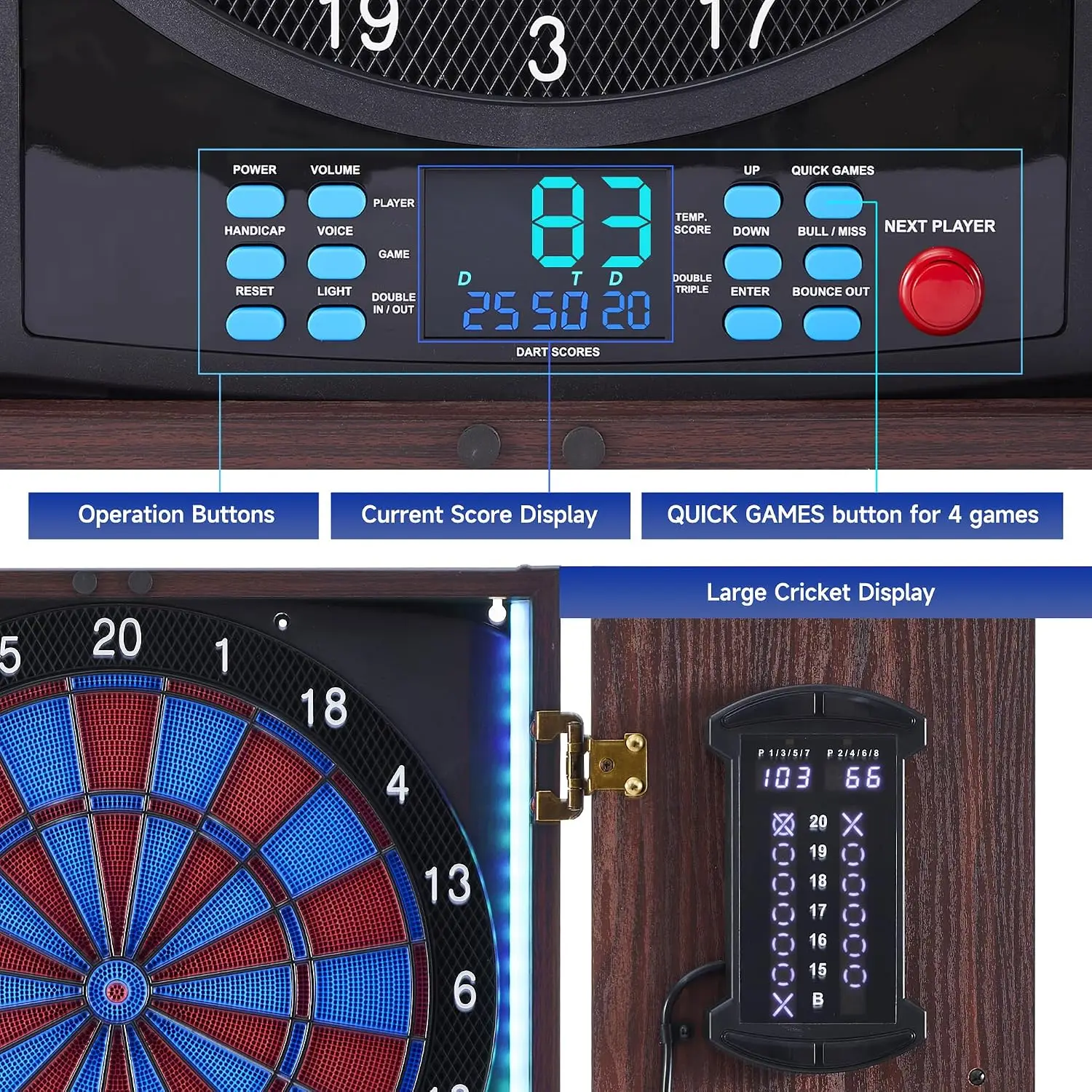 전자 다트보드 캐비닛, 소프트 팁 다트보드, 대형 크리 - Electronic Dartboard Cabinet 리뷰 및 가격