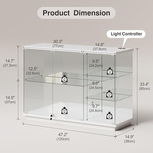 유리 선반 수집품을 위한 잠금장치가 있는 RGB 유리  - Glass Cabinet Display 리뷰 및 가격