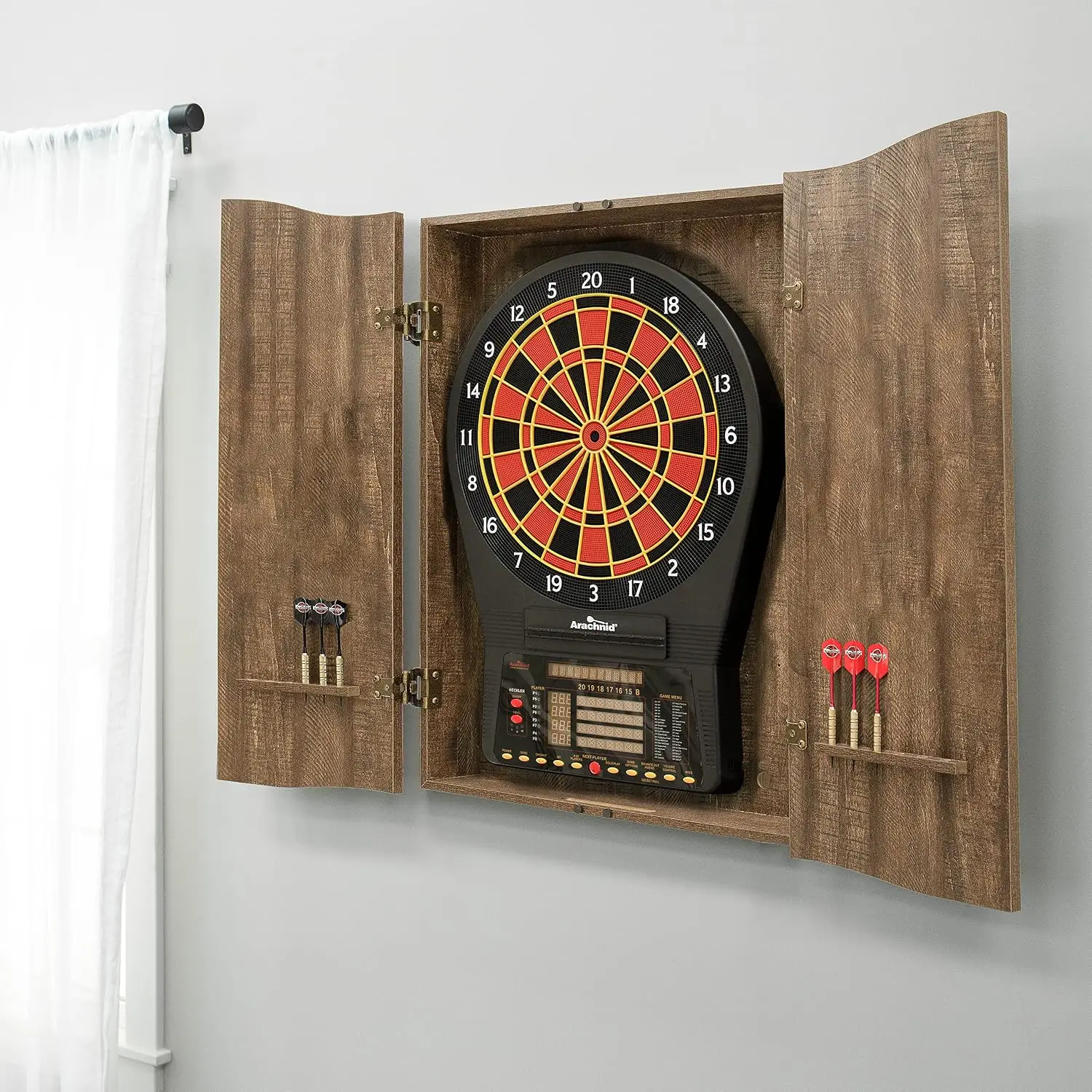 베스트셀러MI 스포츠 브라운 크리켓프로 다트보드 캐비닛 - Electronic Dartboard Cabinet 리뷰 및 가격