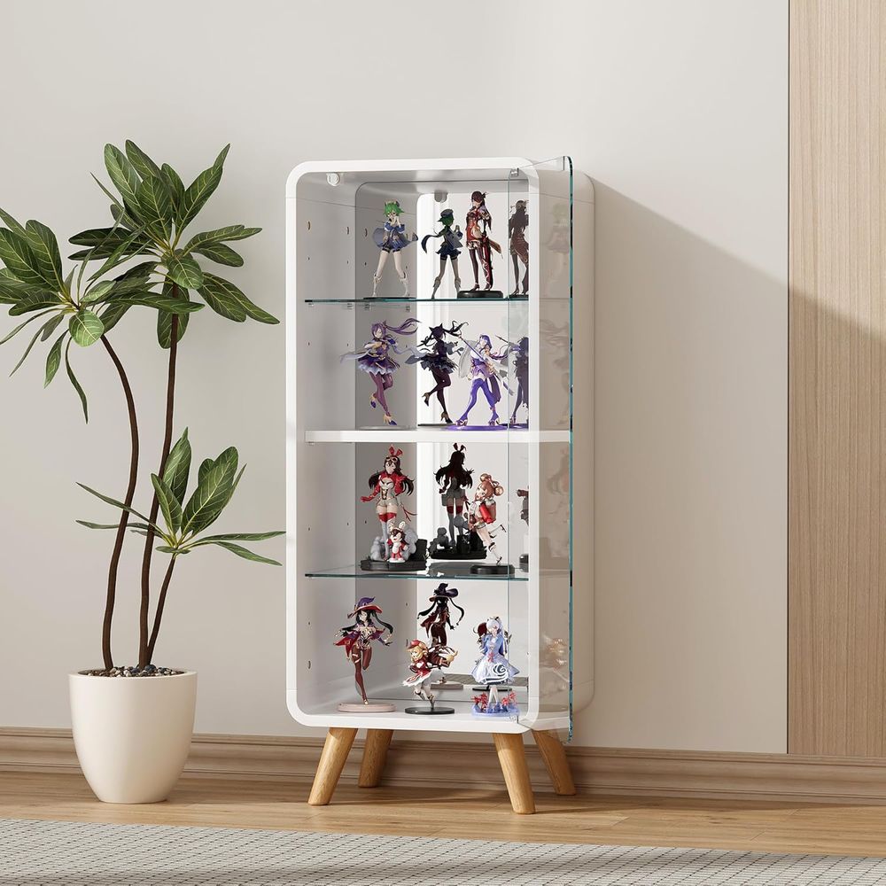 4단 조절식 유리 진열장(미러백 포함), 피규어 보관함 - Glass Cabinet Display 리뷰 및 가격