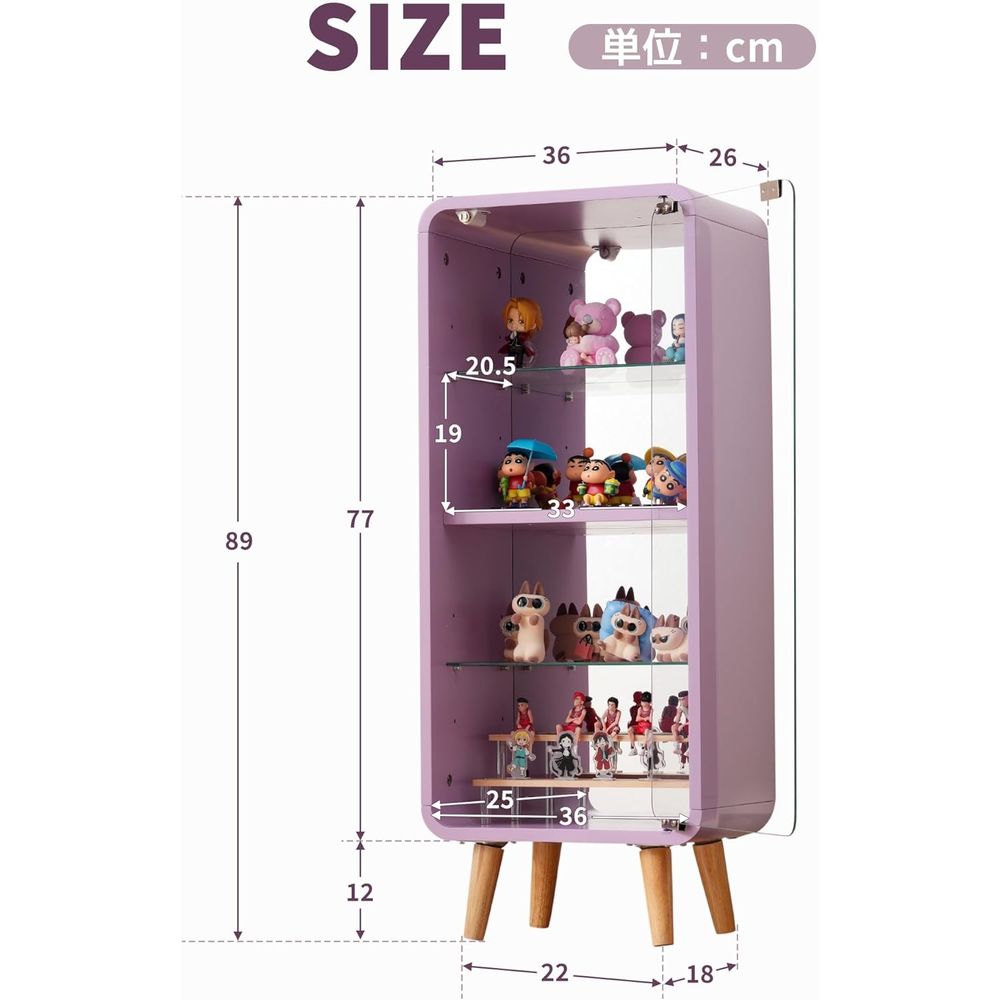 4단 조절식 유리 진열장(미러백 포함), 피규어 보관함 - Glass Cabinet Display 리뷰 및 가격