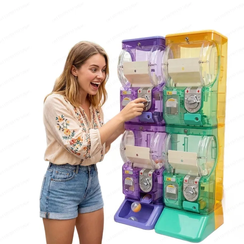 투명한 흰색 2단 가샤폰 머신, 75mm 가챠볼용 코인 - Arcade Vending Machines 리뷰 및 가격