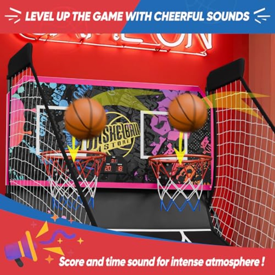 실내용 접이식 2인용 전자 농구 아케이드 게임, 듀얼  - Basketball Arcade Game 리뷰 및 가격