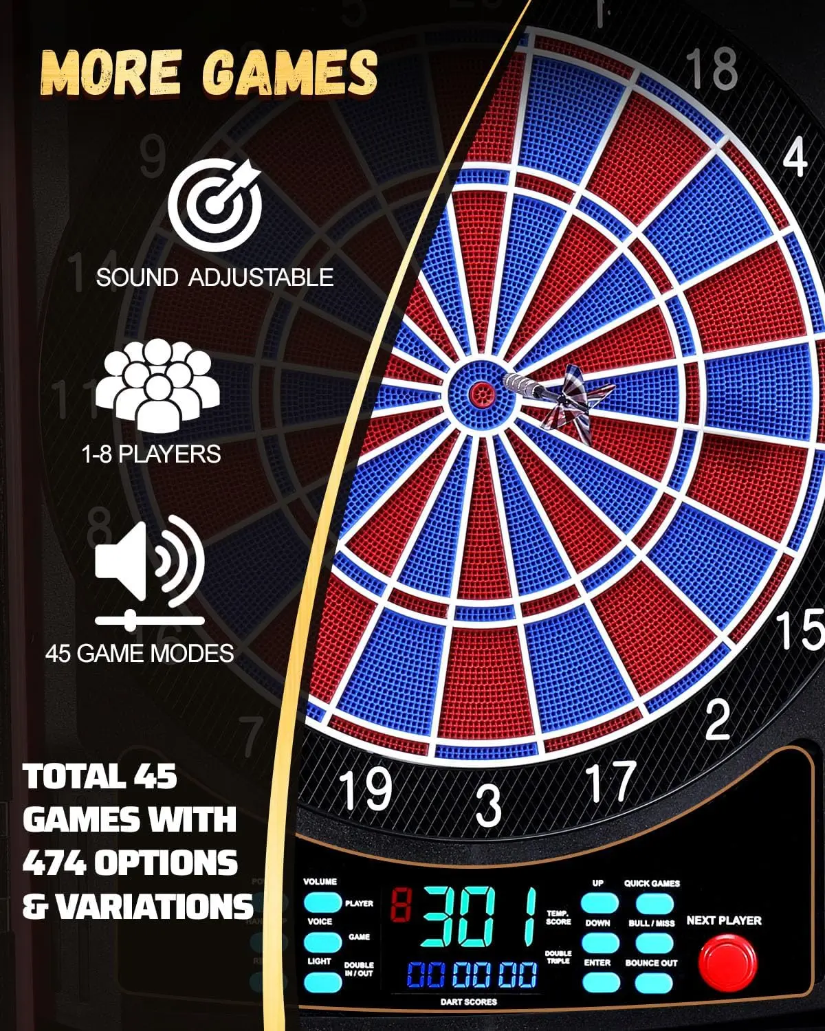 전자 다트보드, 점수판이 있는 전동 다트보드 캐비닛 | - Electronic Dartboard Cabinet 리뷰 및 가격