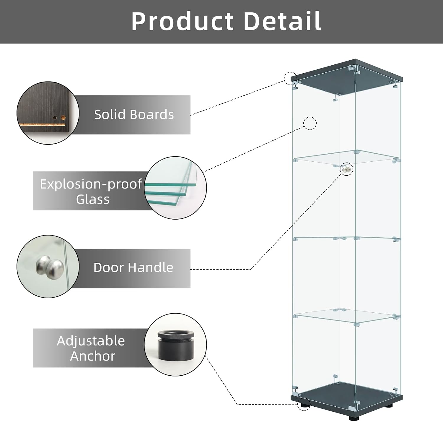 잠금장치가 있는 유리 진열장 4단 단문형 강화유리 진열 - Glass Cabinet Display 리뷰 및 가격